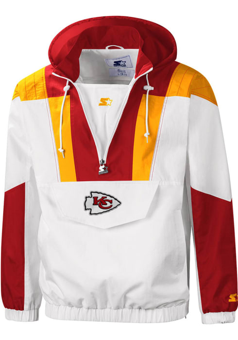 Men's Starter White/Red Kansas City Chiefs Thursday Night Lights Half-Snap  Hoodie Jacket