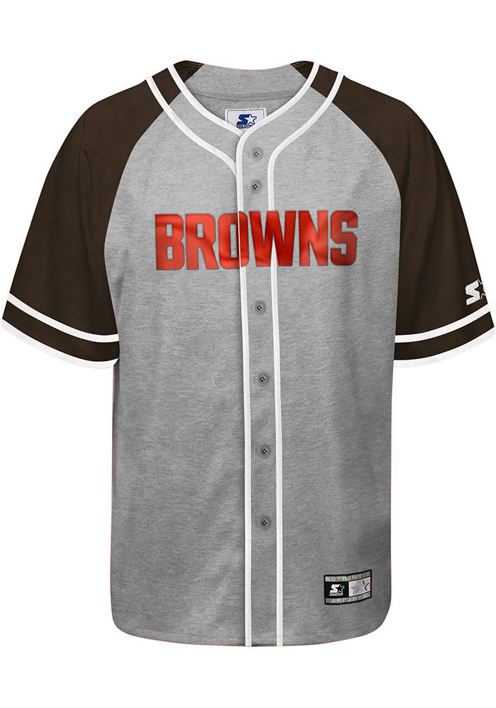 G III Apparel Group Starter Starter Cleveland Browns Grey Training Camp Baseball Jersey Grey 100 Cotton Size M Rally House