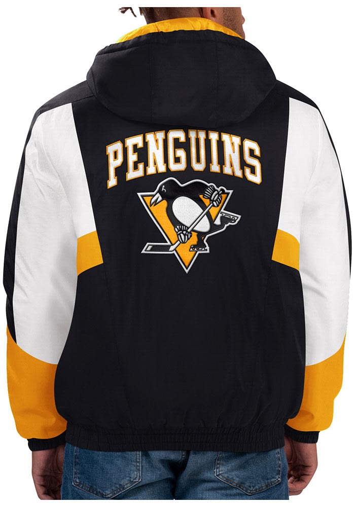 Starter Pittsburgh Penguins Mens BLACK Full Back Heavyweight