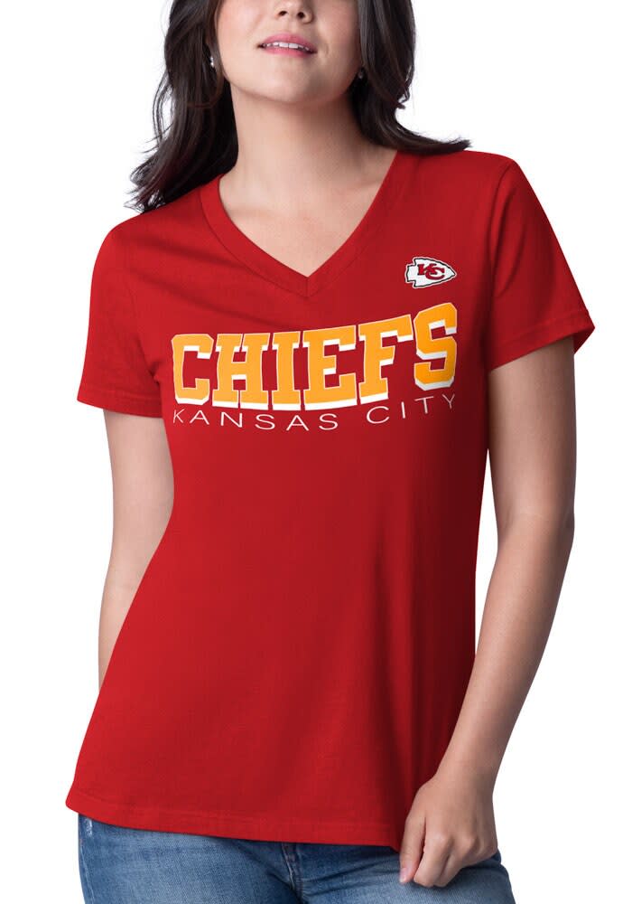 Kansas City Chiefs Womens Red Strategy Short Sleeve T Shirt