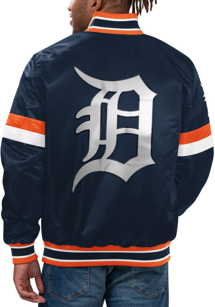 Starter Detroit Tigers Mens NAVY Home Game Varsity Medium Weight