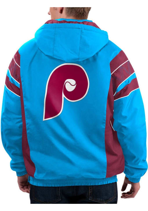 Starter Philadelphia Phillies Mens Light Blue Home Team Pullover Jackets