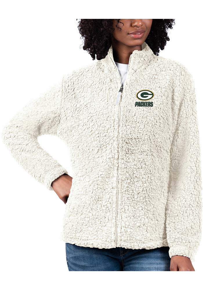 Green Bay Packers Womens White Tailgate Long Sleeve Full Zip - 9436246
