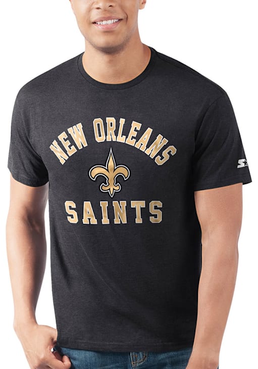 Starter New Orleans Saints BLACK Number1 Design Short Sleeve T