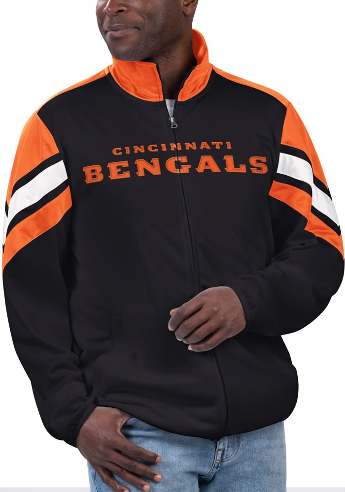 Cincinnati Bengals Mens BLACK Game Ball Track Jacket - 9436434