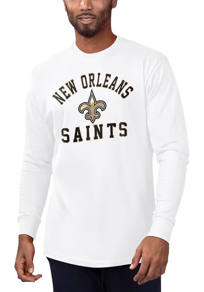 Starter New Orleans Saints 1 Design Long Sleeve T Shirt White