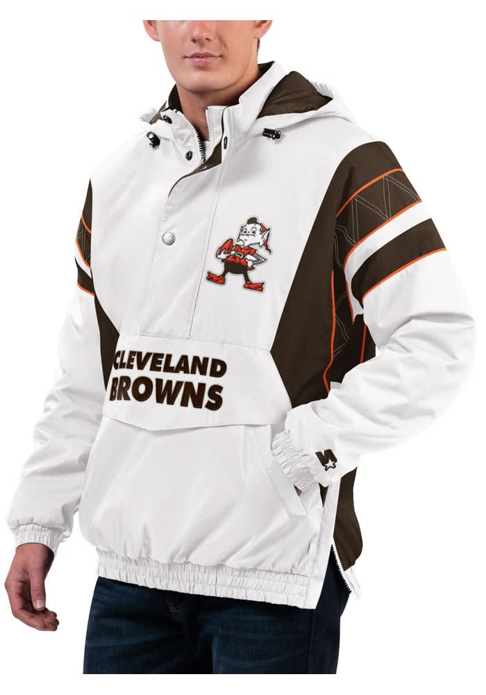 Starter Cleveland Browns Mens Retro Polyfill White Pullover