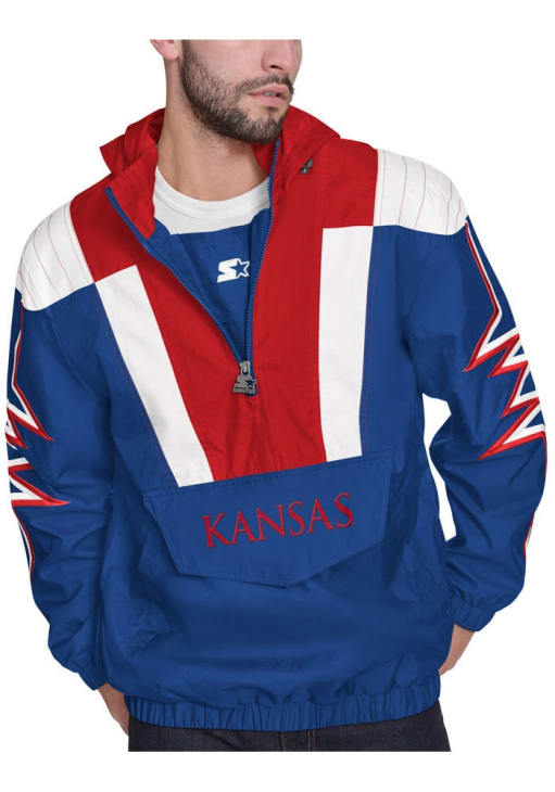 Starter Kansas Jayhawks Mens Blue Shockwave Medium Weight Jacket