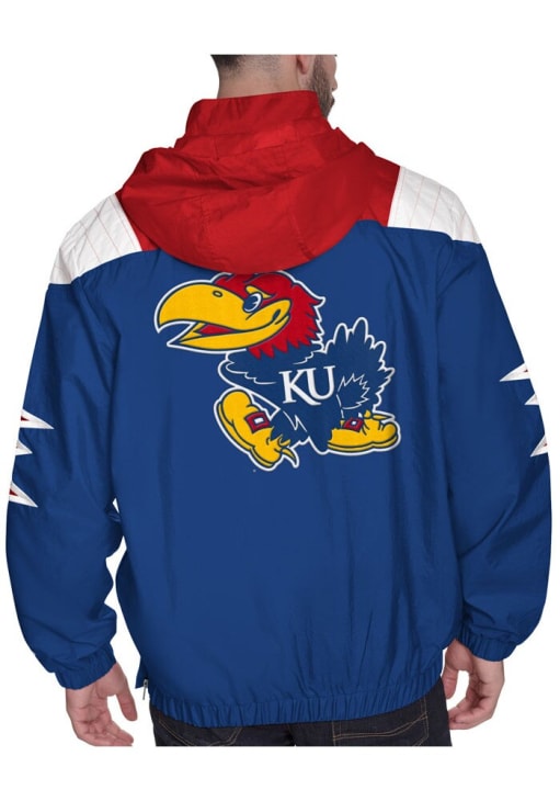 Starter Kansas Jayhawks Mens Blue Shockwave Medium Weight Jacket