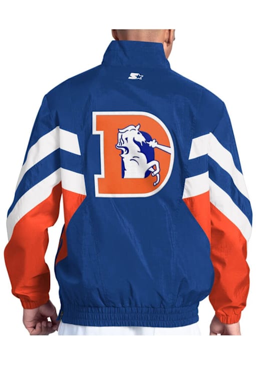 Starter Denver Broncos Mens Blue Retro Striker Pullover Jackets