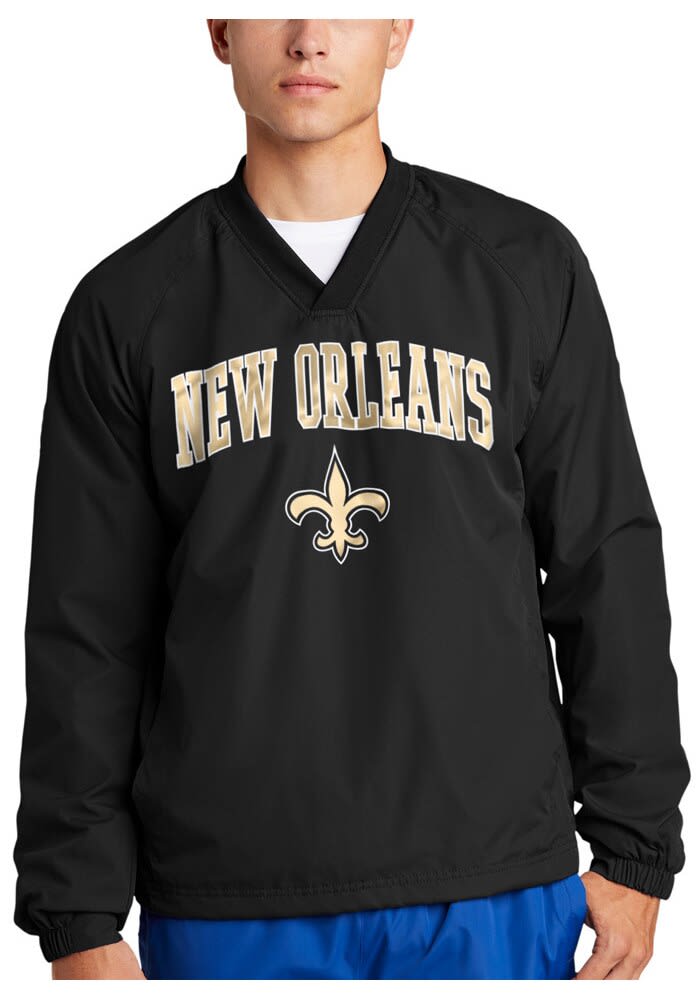 Starter New Orleans Saints Mens Primary V Neck BLACK Pullover
