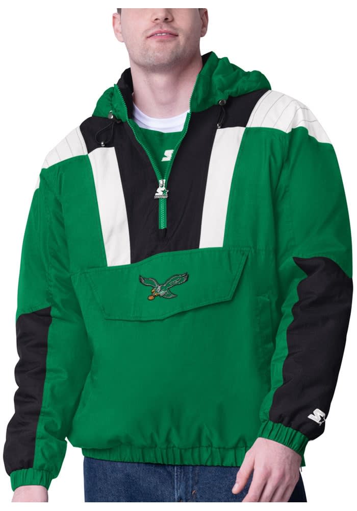 Starter Philadelphia Eagles Mens Charger KELLYGREEN Pullover Jackets KELLYGREEN