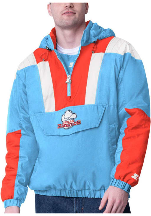 Starter Texas Rangers Mens Light Blue Charger Pullover Jackets