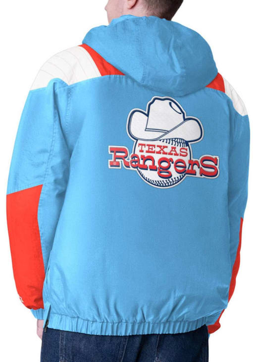 Starter Texas Rangers Mens Light Blue Charger Pullover Jackets