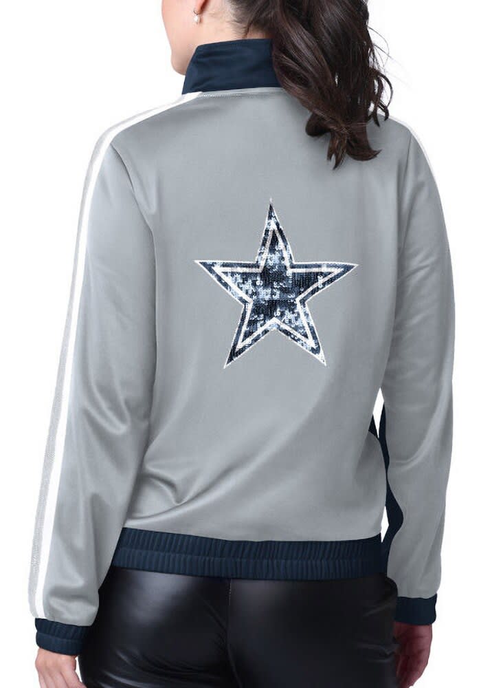 Dallas Cowboys Womens Navy Blue Rebel Long Sleeve Track Jacket