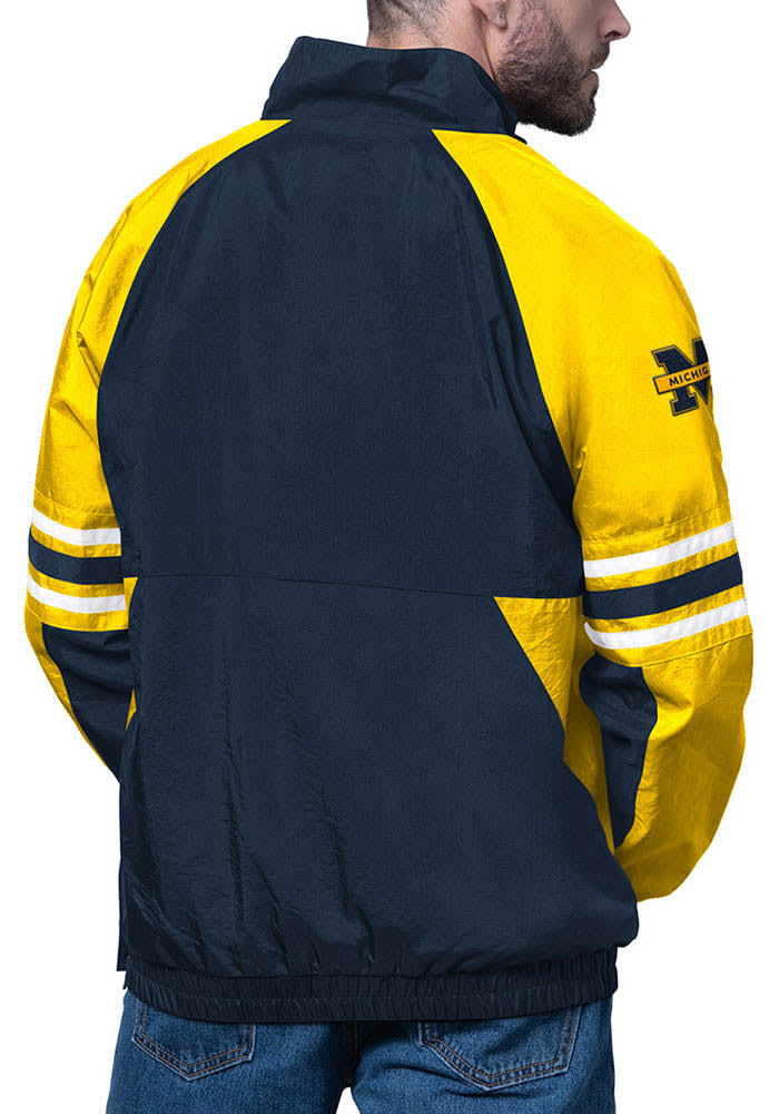 Starter Michigan Wolverines Mens Prospect Half Zip BLUE Pullover