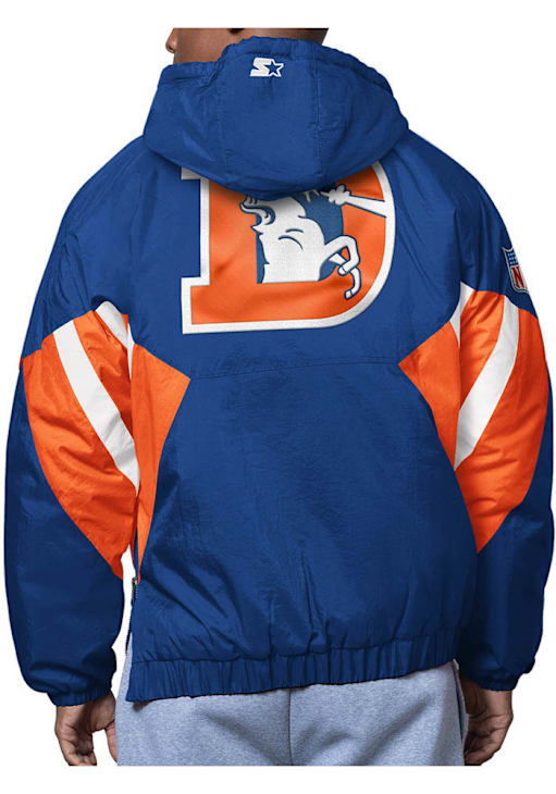 Starter Denver Broncos Mens Blue Retro The Line Up Pullover Jackets