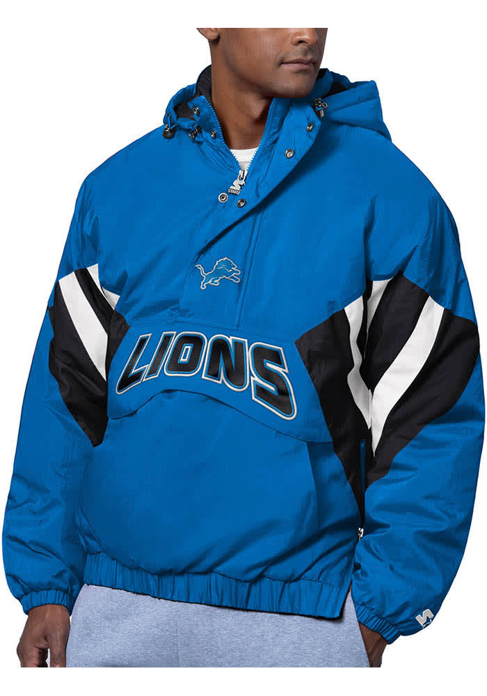 Starter Detroit Lions Mens The Line Up BLUE Pullover Jackets - 9439349