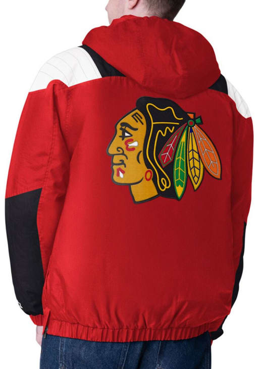 Starter Chicago Blackhawks Mens Black Charger Pullover Jackets