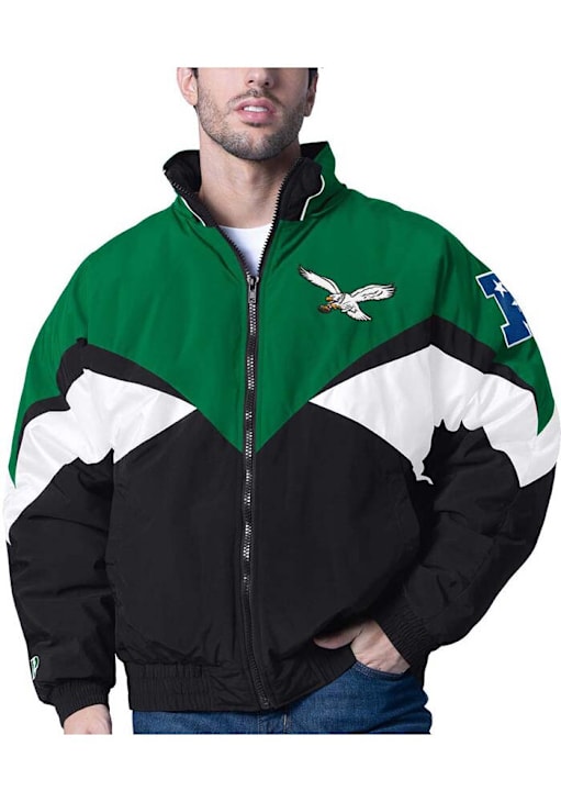 Mens Philadelphia Eagles Pro Player Mens Retro Jet Heavyweight Jacket - Kelly Green