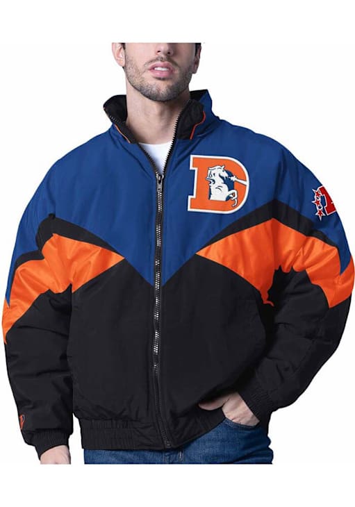 Mens Denver Broncos Pro Player Mens Retro Jet Heavyweight Jacket - Blue