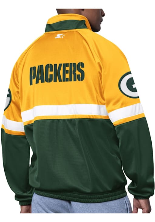 Starter Green Bay Packers Mens White The Veteran Track Jacket
