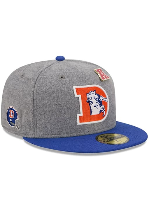 New Era Denver Broncos Mens Grey 2T PIN 59FIFTY Fitted Hat