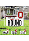 Main image for White Ohio State Buckeyes Personalized School Bound Yard Sign