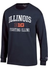 Main image for Mens Illinois Fighting Illini Navy Blue Champion Big Ten Jersey Tee