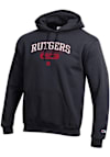 Main image for Mens Rutgers Scarlet Knights Black Champion Alumni Pill Powerblend Hooded Sweatshirt