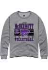 Main image for Sydney McDermott Rally Mens Grey K-State Wildcats NIL Striped Player Crew