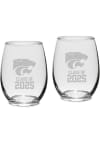 Main image for White K-State Wildcats Class of 2025 Set of 2 Stemless Wine Glass