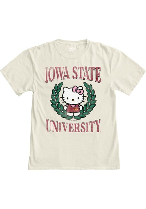 Iowa State Cyclones Womens IVORY Hello Two Ways T-Shirt 96061431