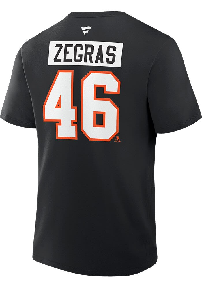 FLYERS シャツ Trevor Zegras Philadelphia Flyers BLACK Alt Short Sleeve Player T