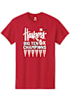 Main image for Nebraska Cornhuskers Red Summit Sportswear Big Ten 6x Volleyball Champions Short Sleeve T Shirt