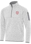 Main image for Mens Indiana Hoosiers Grey Antigua 2025 CFP National Champions Fortune Qtr Zip Pullover