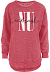 Main image for Womens Nebraska Cornhuskers Red Pressbox Melange Crew Sweatshirt