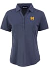 Main image for Womens Michigan Wolverines Blue Cutter and Buck Alumni Forge Eco Polo Short Sleeve Polo Shirt
