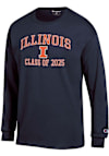 Main image for Mens Illinois Fighting Illini Navy Blue Champion Class of 2025 Text Jersey Tee