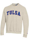 Main image for Mens Tulsa Golden Hurricane Oatmeal Champion Twill Powerblend Crew Sweatshirt
