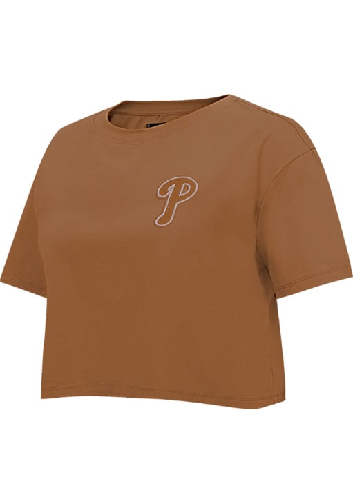 Pro Standard Philadelphia Phillies Womens Brown Paint Short Sleeve T-Shirt