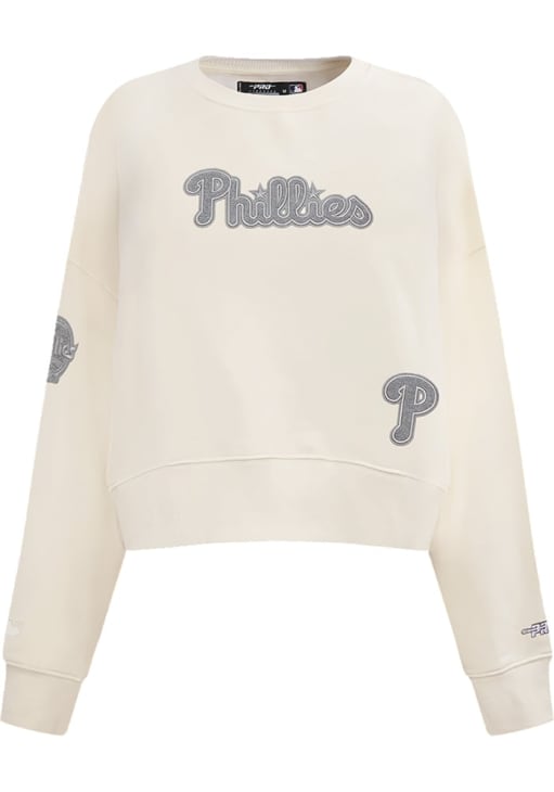 Pro Standard Philadelphia Phillies Womens Ivory Reverse Crew Sweatshirt