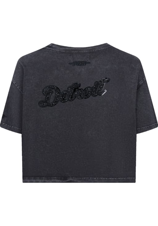 Pro Standard Detroit Tigers Womens Black Washed Crystalline Short Sleeve T-Shirt