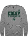 Main image for Caleb Coley Rally Mens Graphite Michigan State Spartans NIL Stacked Box Tee