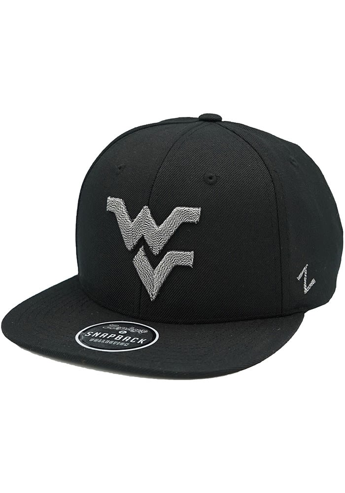 West Virginia Mountaineers Zephyr BLACK Z11 Snapback Hat - 9896859