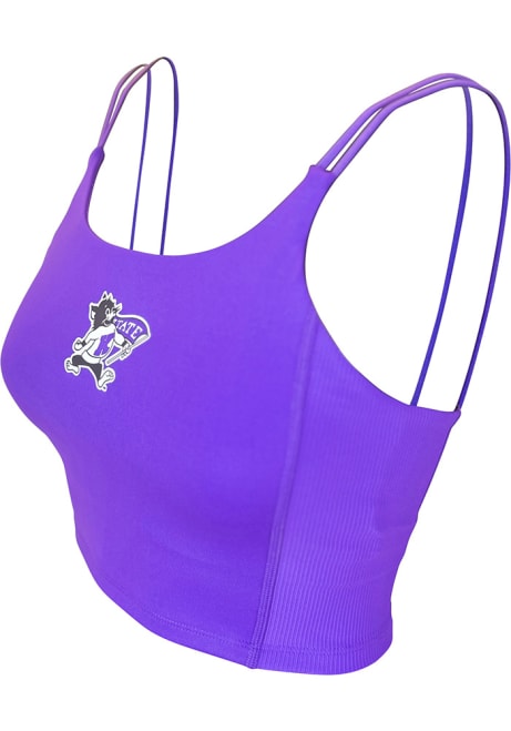 Womens Purple K-State Wildcats Rib Countess Bra Tank Top