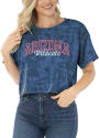 Arizona Wildcats Womens Kimberly Tie Dye Cropped T-Shirt - Navy Blue