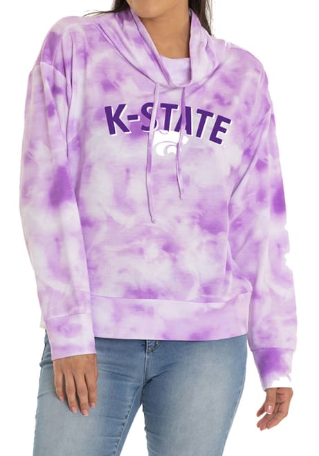 Womens K-State Wildcats Purple Flying Colors Mock Long Sleeve Pullover