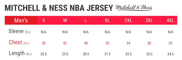 Chicago orders bulls jersey size chart