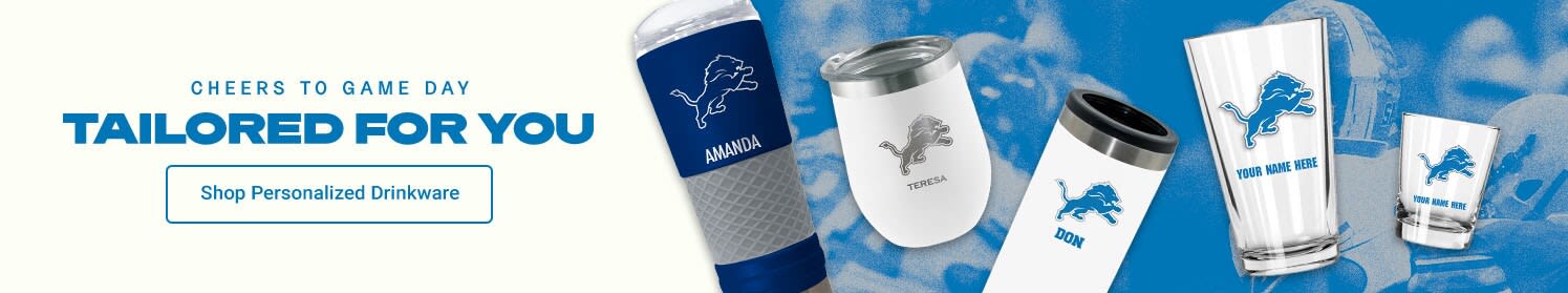 Cheers to Gameday Tailored for You  | Shop Detroit Lions Personalized Drinkware